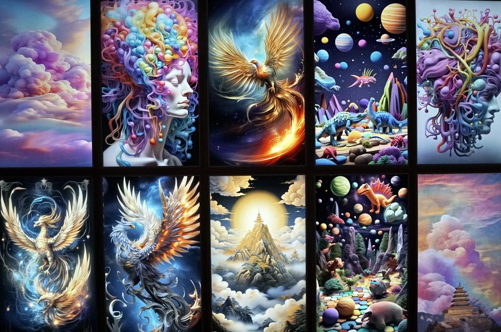 9月26日，数字艺术AI之梦专题展上展出的数字艺术作品。
