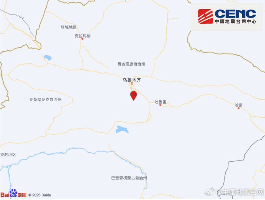 新疆吐鲁番市托克逊县发生4.7级地震，震源深度25千米